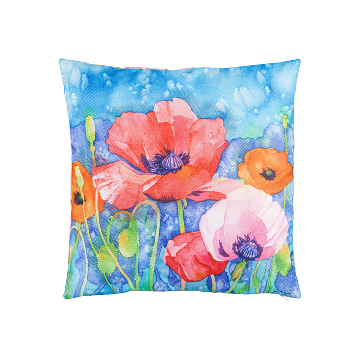 Winston Porter Painted Poppies Interchangeable Pillow Cover Wayfair
